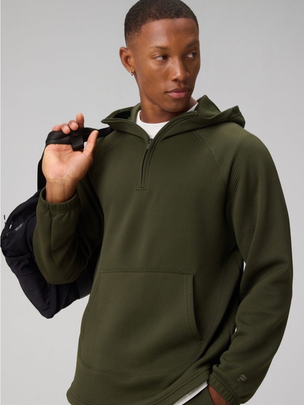 Fabletics Olive Green Quarter-Zip Pullover